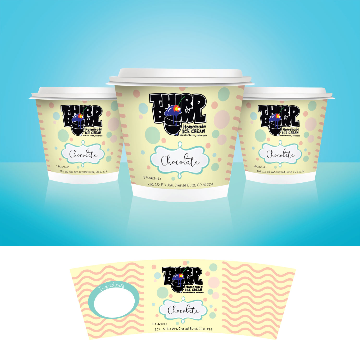 Design Emballage par GMWIRE pour Third Bowl Homemade Ice Cream | Design #13814799