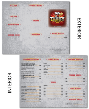 Menu Design by alex.ardelean for Big E'S Tasty Grille | Design: #13691780