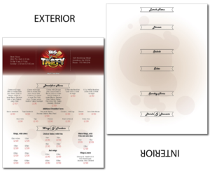 Menu Design by alex.ardelean for Big E'S Tasty Grille | Design: #13692060