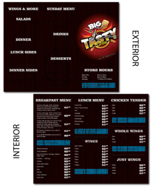 Menu Design by alex.ardelean for Big E'S Tasty Grille | Design: #13754846