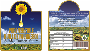 oil bottle label size 260mm x 85mm