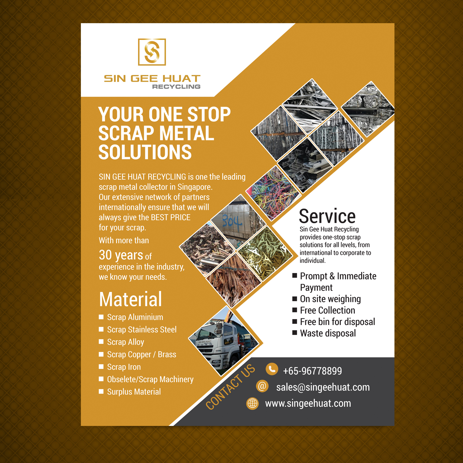 Brochure Design by uk for Sin Gee Huat Recycling | Design #14012331