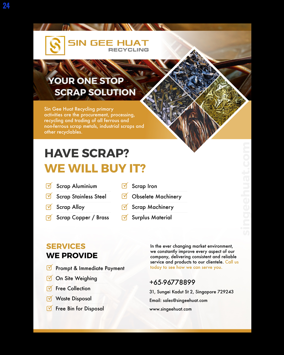 Brochure Design by uniquedesign10 for Sin Gee Huat Recycling | Design #13639639