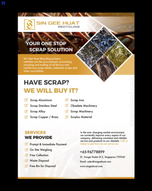 Brochure Design by uniquedesign10 for Sin Gee Huat Recycling | Design: #13639639