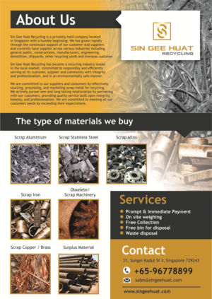 Brochure Design by kalista.design for Sin Gee Huat Recycling | Design: #13647762