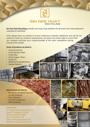 Brochure Design by Dendy Sutrisna for Sin Gee Huat Recycling | Design: #13738064