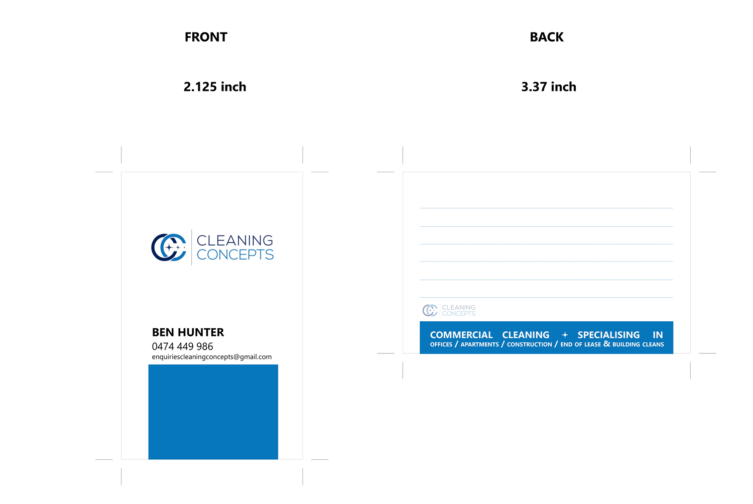 Business Card Design by Gav for Cleaning Concepts Pty Ltd | Design #13681470