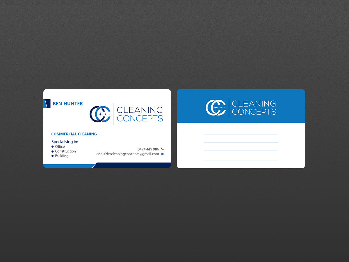 Business Card Design by Creations Box 2015 for Cleaning Concepts Pty Ltd | Design #13654878
