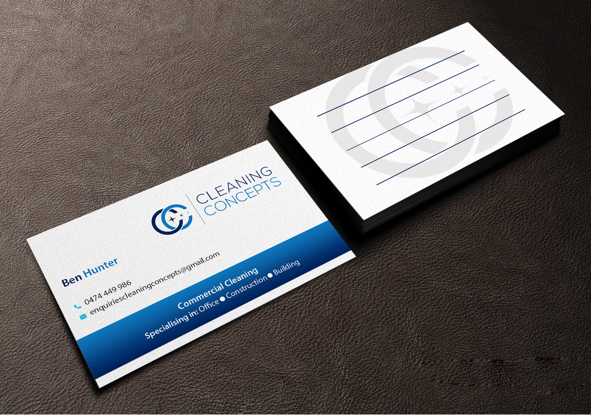 Business Card Design by Creations Box 2015 for Cleaning Concepts Pty Ltd | Design #13654889