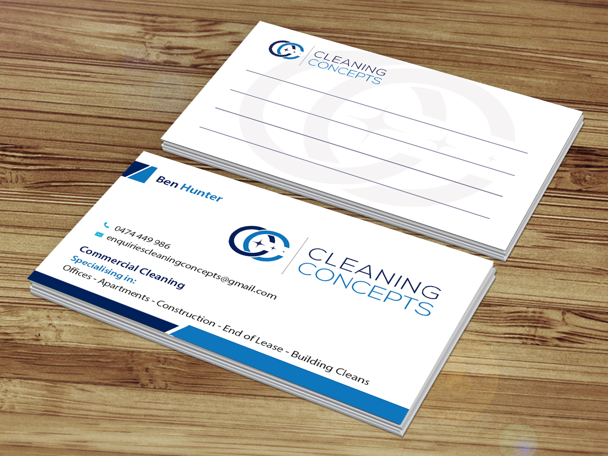 Business Card Design by Creations Box 2015 for Cleaning Concepts Pty Ltd | Design #13690688