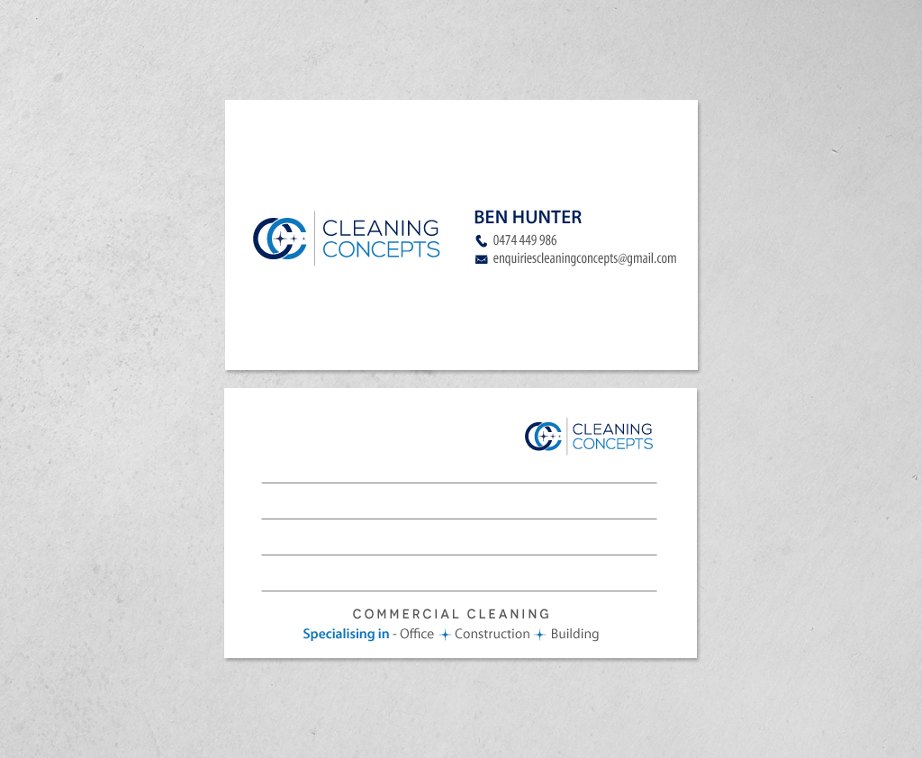 Design de Carte de Visite par chandrayaan.creative pour Cleaning Concepts Pty Ltd | Design #13666831