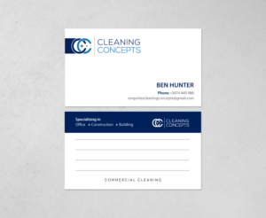 Visitenkarten-Design von chandrayaan.creative für Cleaning Concepts Pty Ltd | Design: #13666833