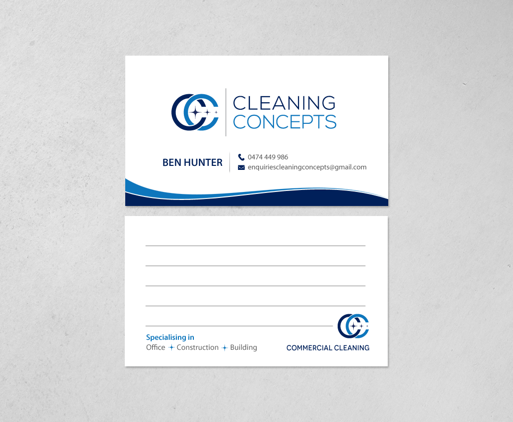 Visitenkarten-Design von chandrayaan.creative für Cleaning Concepts Pty Ltd | Design #13667651