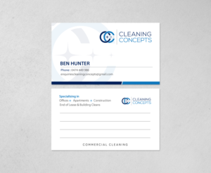 Visitenkarten-Design von chandrayaan.creative für Cleaning Concepts Pty Ltd | Design: #13683420