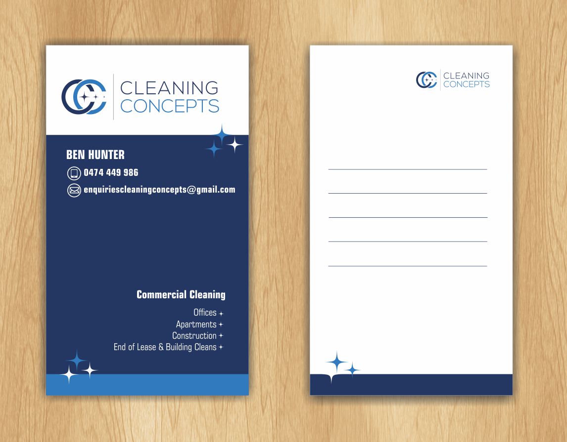 Business Card Design by IneseRo for Cleaning Concepts Pty Ltd | Design #13653673