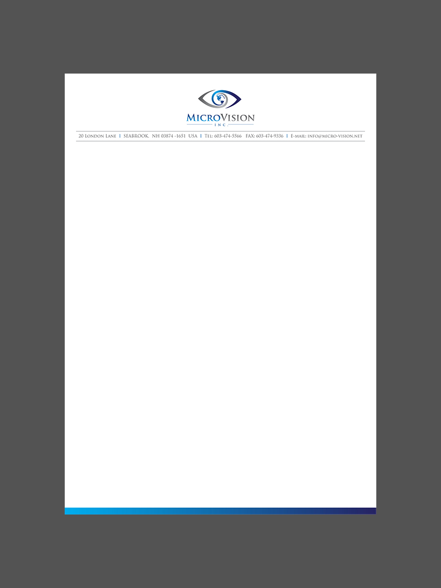 Briefkopf-Design von Namita für MicroVision, Inc. | Design #13654361