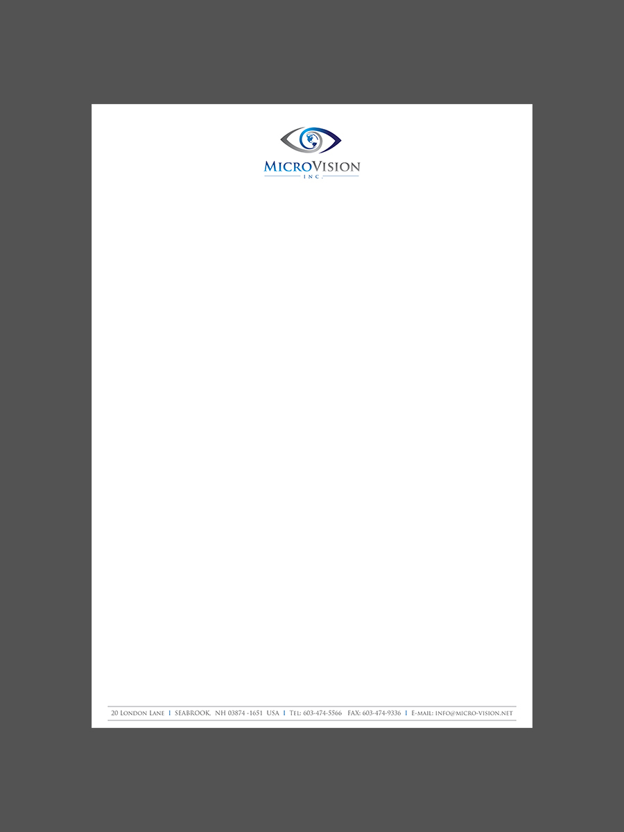 Briefkopf-Design von Namita für MicroVision, Inc. | Design #13654362