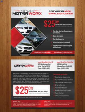 Diseño de Postal por uniquedesign10 para Import MotorWorx | Diseño: #13646963
