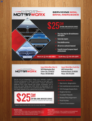 Postcard Design by uniquedesign10 for Import MotorWorx | Design: #13647075