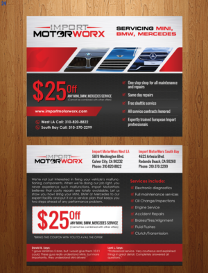 Postcard Design by uniquedesign10 for Import MotorWorx | Design: #13647351
