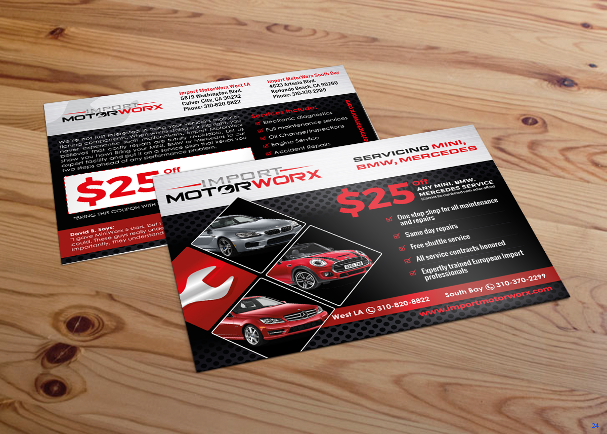 Diseño de Postal por uniquedesign10 para Import MotorWorx | Diseño #13658943
