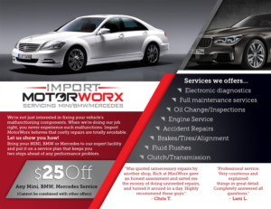 Postcard Design by Akshar Shailesh for Import MotorWorx | Design: #13648845