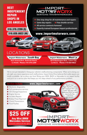 Postcard Design by meet007 for Import MotorWorx | Design: #13736041