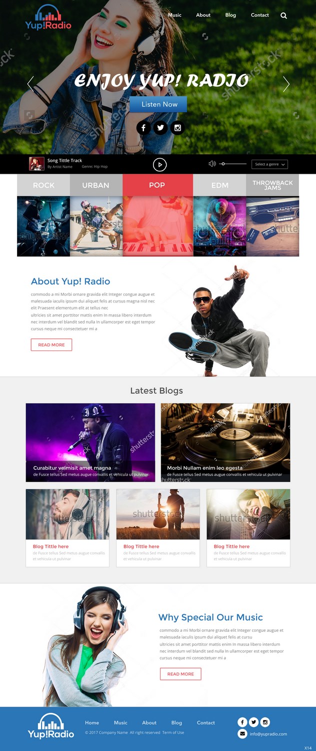 Web Design by pb for Yup! Radio | Design #14101820