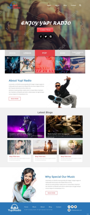Web Design by pb for Yup! Radio | Design: #14101821