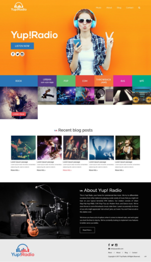 Web Design by pb for Yup! Radio | Design: #14101829