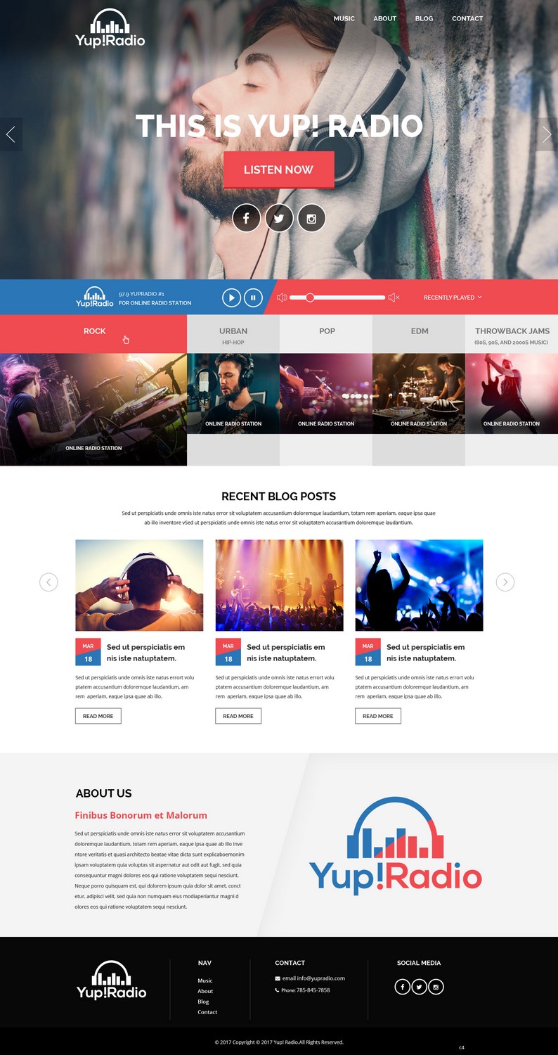 Diseño Web por pb para Yup! Radio | Diseño #14112175