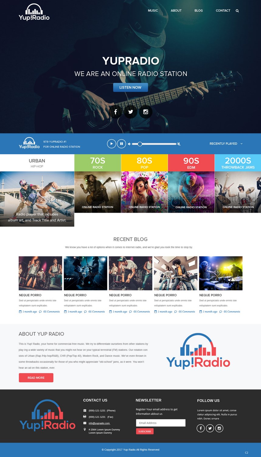 Web Design by pb for Yup! Radio | Design #14112176