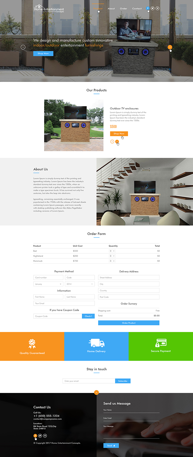 Web Design by Ved Web Services for Home Entertainment Concepts  | Design #13754581