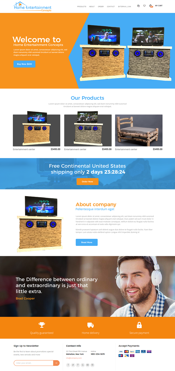 Web Design by Ayesha Khan for Home Entertainment Concepts  | Design #13763662
