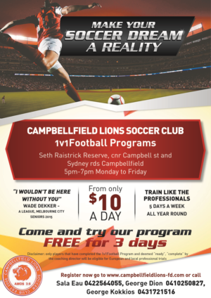 Design de Flyer par Kimini pour 1v1 Football programs Pty Ltd | Design : #13659391