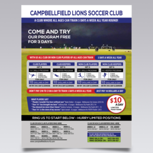Design de Flyer par VEGA-Designs pour 1v1 Football programs Pty Ltd | Design : #13653007