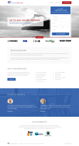 Website Design for CruiseZooom.com - Money Guaranteed! | Web Design by Vikram M