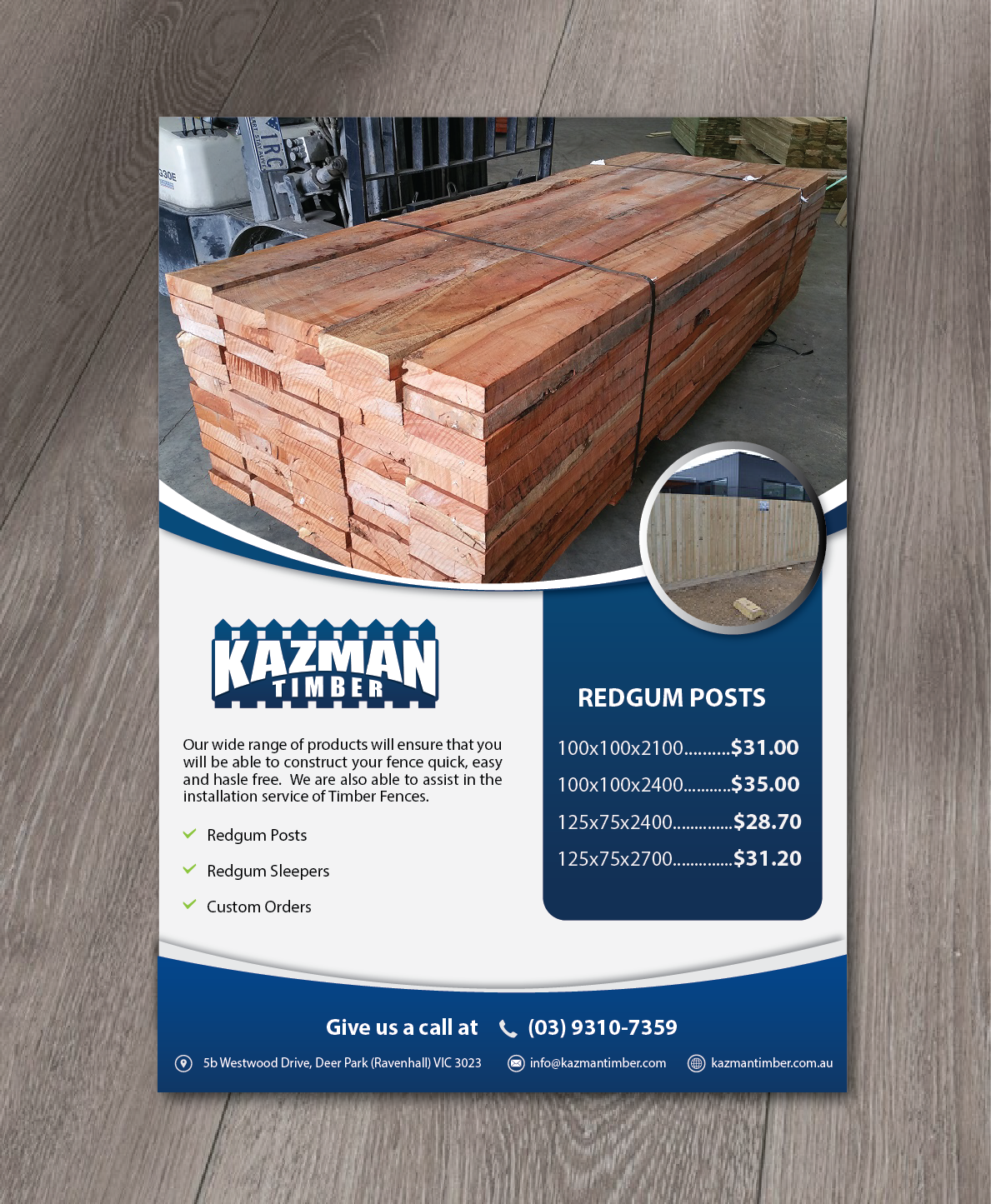 Flyer Design by alex989 for Kazman Timber | Design #13675450