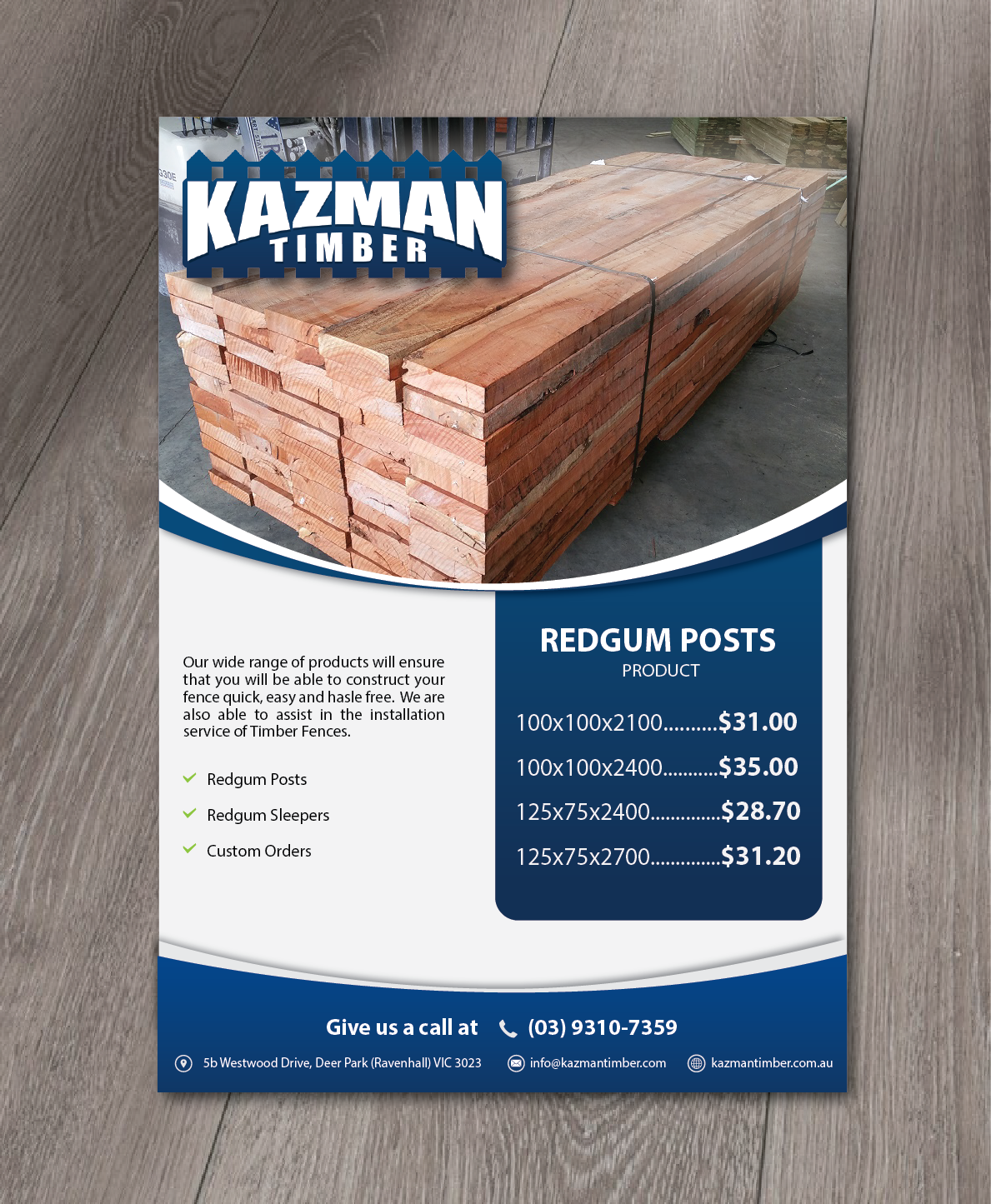 Flyer Design by alex989 for Kazman Timber | Design: #13684102