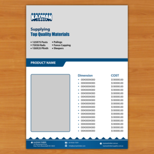 Flyer Design by debdesign for Kazman Timber | Design: #13675054