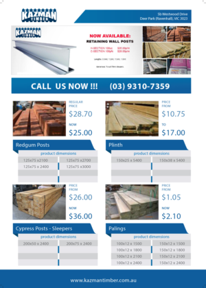 Flyer Design by fisekovic goran for Kazman Timber | Design: #13674207