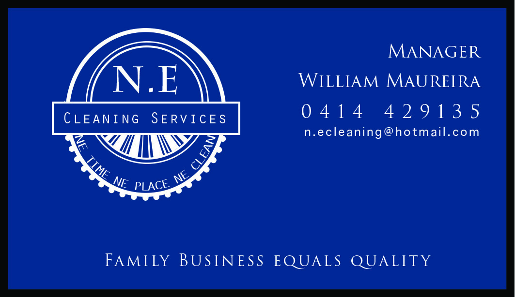 Business Card Design by Tanya for N.E cleaning services | Design #2484918