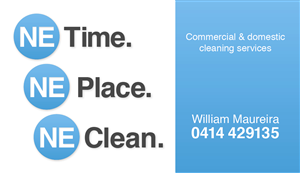 Business Card Design by jackdavies92 for N.E cleaning services | Design #2487876