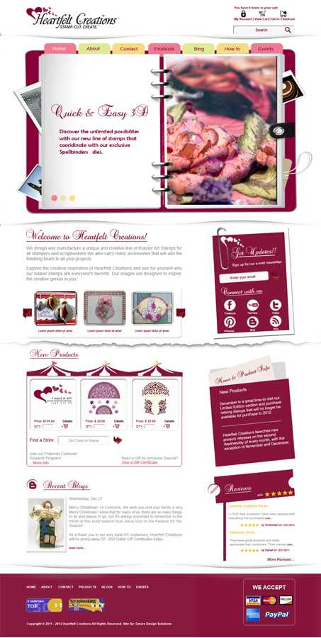 Web Design par Desire Design Solutions pour Heartfelt Creations | Design #545234