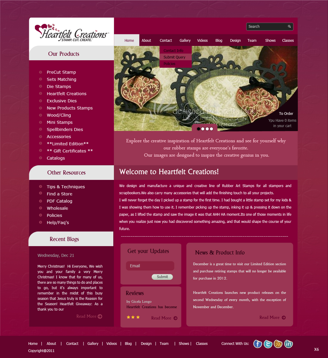 Web Design par pb pour Heartfelt Creations | Design #543313