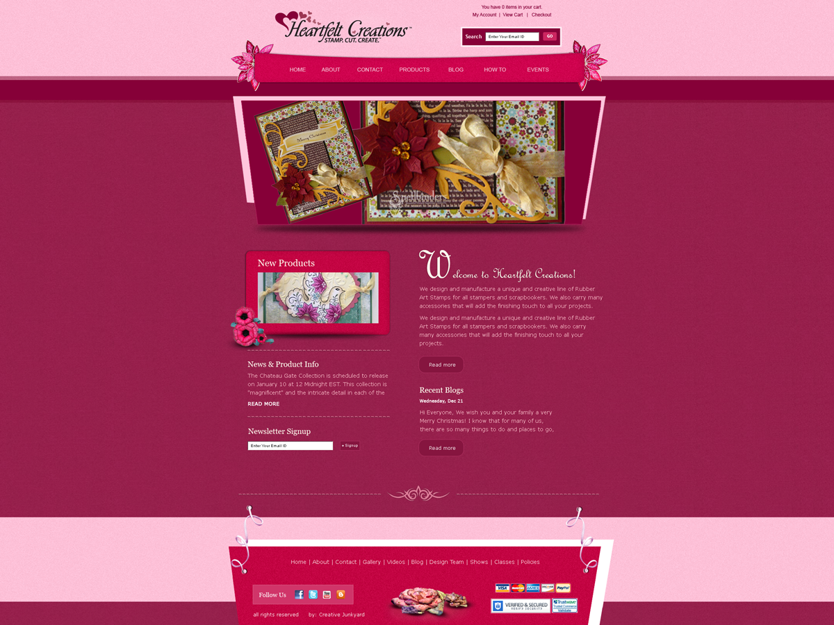 Web Design par Devender Sharma pour Heartfelt Creations | Design #546557