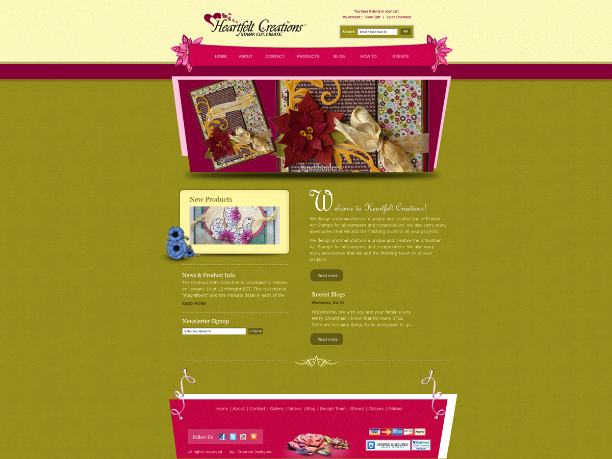 Web Design by Devender Sharma for Heartfelt Creations | Design #546565