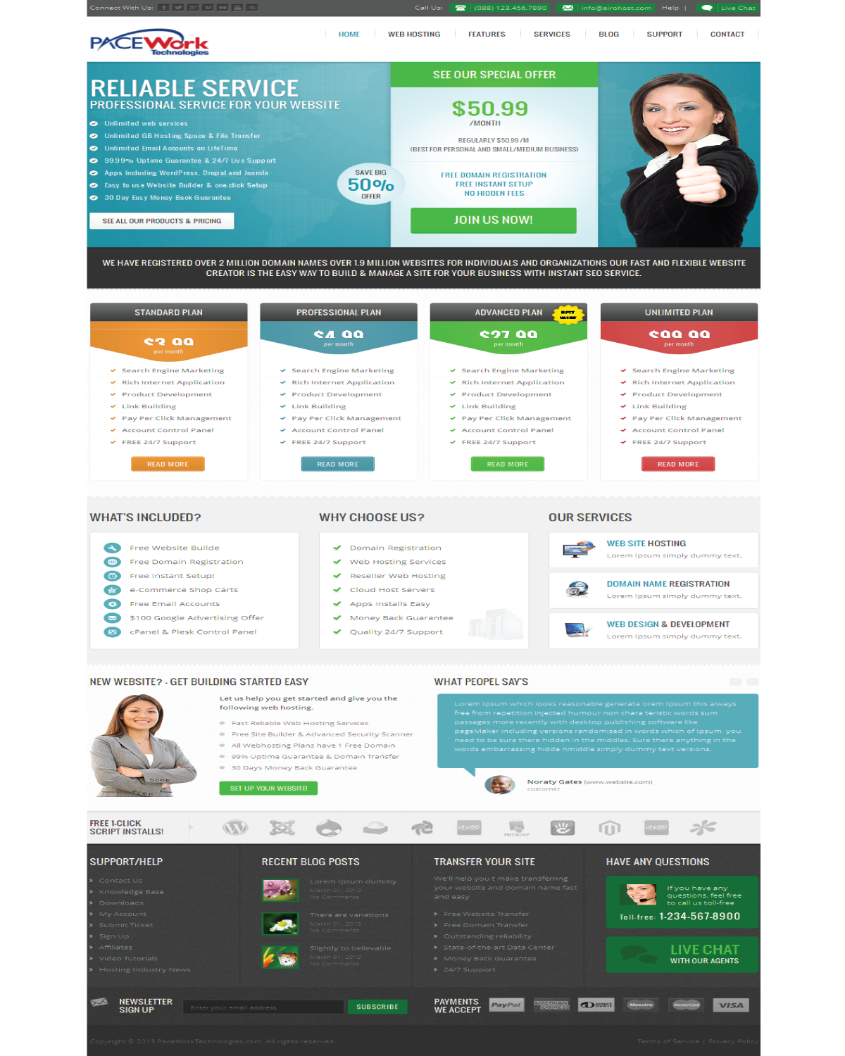 Web-Design von Chaitanya S. für Pace Work Technologies Web Hosting Inc. | Design #2493928