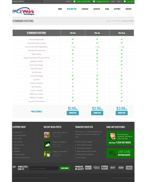 Web Design by Chaitanya S. for Pace Work Technologies Web Hosting Inc. | Design: #2499910