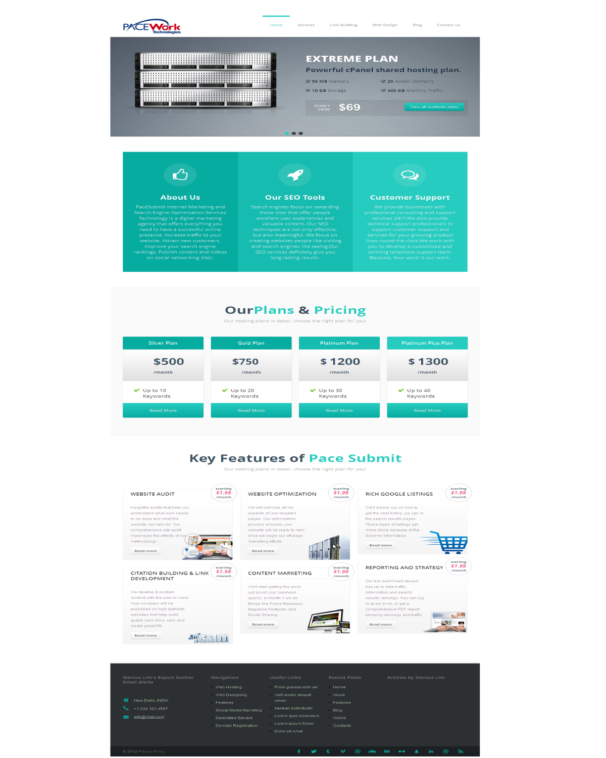 Web Design by Chaitanya S. for Pace Work Technologies Web Hosting Inc. | Design #2500263